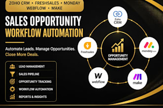 do zoho CRM freshsales monday webflow make sales opportunity workflow automation