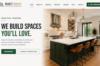 design squarespace renovation remodeling website construction company website
