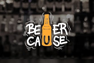 design creative wine beer logo