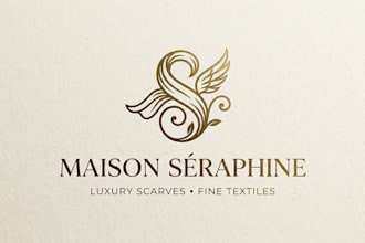 design a professional scarf brand logo for fashion and textile brand