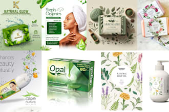 soap label design, body wash label design with premium packaging and mockup