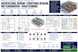 create architectural redraw structural detailing mep coordination space planning