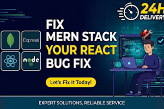 debug and fix react node js javascript and mern stack bugs