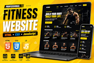 design fitness website using HTML CSS js