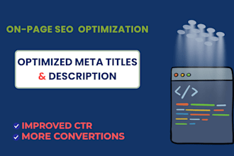 write SEO optimized meta title and description for your website