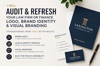 audit and refresh your law firm or finance logo, brand identity and visual brand