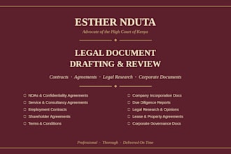 conduct due diligence and review legal documents