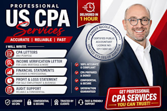 sign and issue a us cpa letter for bank compliance or loan application self job