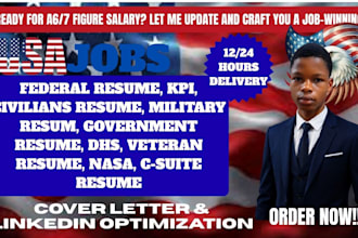 create a federal resume for HR, finance, and management