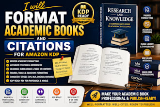 format academic books and citations for amazon KDP