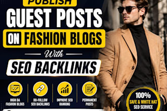 publish guest posts on fashion blogs with SEO backlinks
