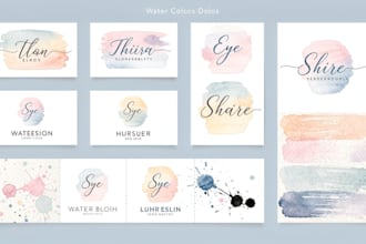design a watercolor logo design and brand identity