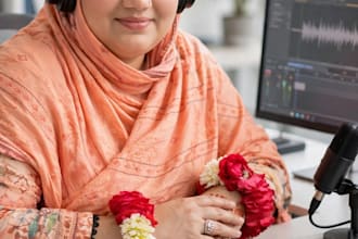 record professional urdu english female muslim voiceover
