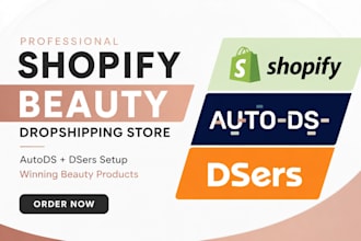 setup shopify beauty dropshipping store via autods dsers shopify store design