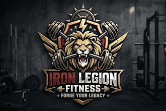 design a powerful fitness logo for gym, workout, bodybuilding and sports brand