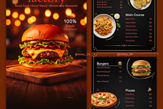 design restaurant menu and food poster