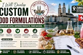 develop custom food formulations, product recipes, and food product development