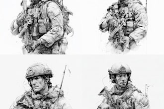 draw military themed illustrations