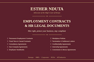 draft employment contracts and HR legal documents