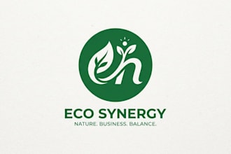 design a modern green circle logo for eco, nature, business and minimal branding