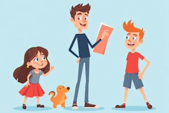 flat vector character illustration for anything