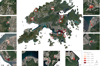 create maps, do spatial analysis and gis data processing in qgis or arcgis