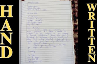 provide personalized handwritten notes, letters, messages and anything