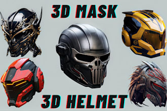 sculpt custom 3d mask 3d helmet futuristic helmet oni mask anime cosplay mask