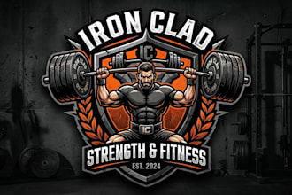design a powerful weightlifting logo for gym, bodybuilding and fitness brand
