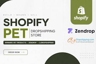 build shopify dropshippiing store shopify pet store zendrop cj dropshipping