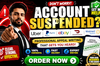 write winning appeals for uber, paypal, ebay, doordash, and walmart spark