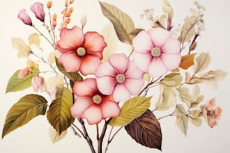 draw a custom botanical or floral watercolor illustration