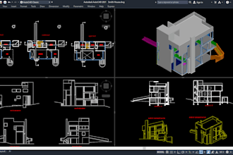 draw professional 2d floor plans and front elevations