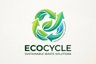 design a modern recycling logo for eco friendly, waste management