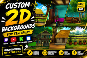 create custom 2d cartoon backgrounds for animation