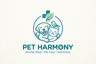design cute and professional pet store logo for  animal shop, pet care