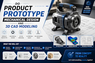 provide mechanical design, product prototype dfm engineering