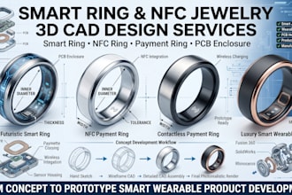 develop smart ring, nfc ring, payment ring pcb enclosure 3d cad design
