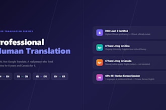 translate chinese, korean to english for business and ecommerce