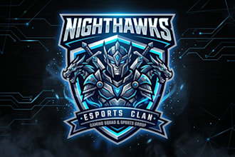 design a modern squad logo for gaming team and esports clan