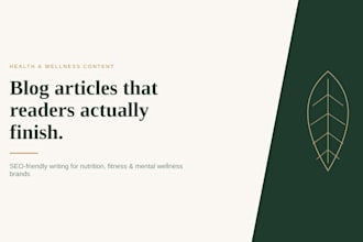 write SEO health and wellness blog articles that engage readers