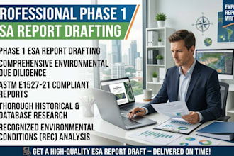 draft a phase 1 esa report for environmental due diligence