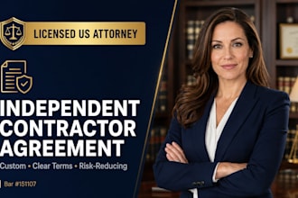 draft a legally binding independent contractor agreement as a US attorney