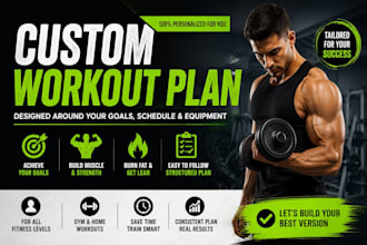 design a custom gym workout plan for muscle gain or fat loss