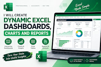 create dynamic excel dashboards, charts and reports