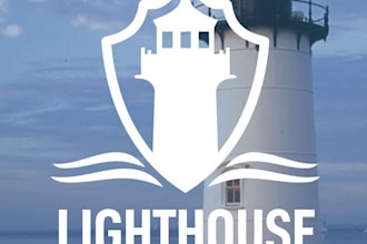 design a modern lighthouse logo for business, brand, company, and startup