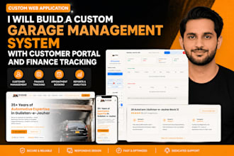 build a custom garage management system with customer portal and finance