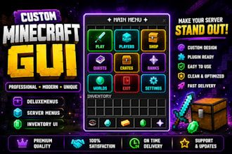 create custom minecraft gui deluxe menus server menus and inventory ui
