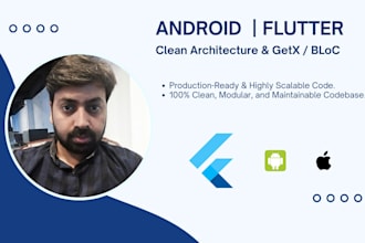 develop flutter apps with clean architecture, getx, bloc, or provider