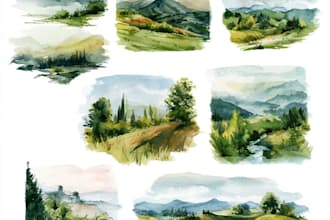 paint landscapes in watercolor